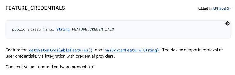 android.software.credentials 官方文件